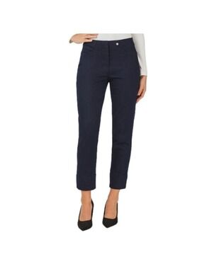 ROBELL BELLA 09 JEANS NAVY, 42 (CAN 12), Pull on Stretch Denim Cropped Pant